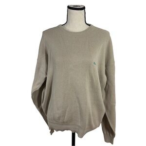 Christian Dior Monsieur Sweater | 90s Beige Cotton Crewneck USA Made